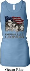 Ladies Three Stooges Tanktop Rushmorons Longer Length Racerback Tank