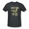 Land Before Time Shirt Slim Fit V Neck I&#039;m Fly Charcoal Tee T-Shirt