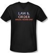 Law &amp; Order: SVU Shirt Slim Fit V Neck Logo Black Tee T-Shirt