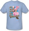 Lucy Shirt - Better with Chocolate Light Blue Adult Tee