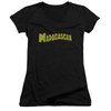 Madagascar Juniors V Neck Shirt Logo Black T-Shirt