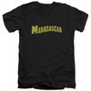 Madagascar Slim Fit V-Neck Shirt Logo Black T-Shirt