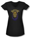 Masters Of The Universe Shirt Juniors V Neck Skeletor Hood Black Tee T-Shirt