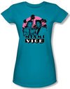 Miami Vice Juniors T-shirt Don&#039;t Do Anything Stupid Turquoise Tee