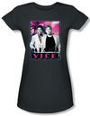 Miami Vice Juniors T-shirt Gotchya Tubbs and Crockett Charcoal Tee