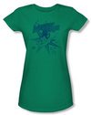 Mighty Mouse Juniors T-shirt Mighty Mouse Stars Girly Kelly Green Tee