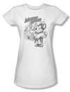 Mighty Mouse Juniors T-shirt Protect And ServeGirly White Tee