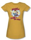 Mighty Mouse Juniors T-shirt Vintage Day Girly Gold Tee