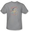 Mighty Mouse T-shirt - At Your Service Adult Silver Tee