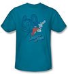 Mighty Mouse T-shirt - Double Mouse Youth Kids Turquoise Tee