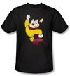 Mighty Mouse T-shirt - TV Series Classic Hero Adult Black Tee