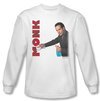 Monk Shirt Clean Up Long Sleeve White Tee T-Shirt