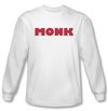 Monk Shirt Logo Long Sleeve White Tee T-Shirt