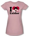 Mork and Mindy Juniors Shirt I Heart Exidor Pink T-Shirt