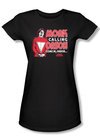 Mork and Mindy Juniors Shirt Mork Calling Orson Black T-Shirt