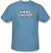 Mork and Mindy Shirt Distressed Mork Logo Carolina Blue T-Shirt