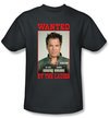 NCIS Adult T-shirt - Wanted Anthony DiNozzo Adult Charcoal Tee Shirt