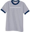 No Soup For You - Adult Ringer Heather Grey/Navy Tee