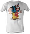 Popeye T-shirt Bluto Pappa Brutus Adult White Tee Shirt