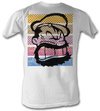 Popeye T-shirt Brutus Color Stripes Adult White Tee Shirt