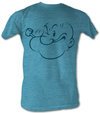 Popeye T-shirt Face Profile Adult Turquoise Tee Shirt