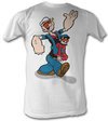 Popeye T-shirt Pappa Popeye Adult White Tee Shirt