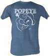 Popeye T-shirt Popeye Adult Blue Heather Tee Shirt