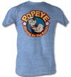 Popeye T shirt Strong To The Finish Adult Blue Heather Tee Shirt