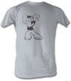 Popeye T shirt Washed The Sailorman Adult Silver Tee Shirt