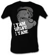 Popeye T-shirt Yam What I Yam Profile Adult Black Tee Shirt