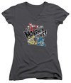 Power Rangers Ninja Steel Juniors V Neck Shirt It&#039;s Morphin Time Charcoal T-Shirt