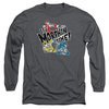 Power Rangers Ninja Steel Long Sleeve Shirt It&#039;s Morphin Time Charcoal Tee T-Shirt