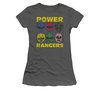 Power Rangers Shirt Juniors Heads Charcoal T-Shirt