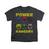 Power Rangers Shirt Kids Heads Charcoal T-Shirt