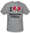 Psych Shirt I Heart O&#039;hara Adult Silver Tee T-Shirt