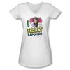 Saved By The Bell Shirt Juniors V Neck Kelly White T-Shirt