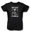 Shaun Of The Dead Ladies T-shirt Movie Still Out There Black Tee Shirt