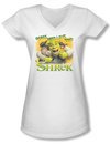 Shrek Shirt Juniors V Neck Ogres Need Love White Tee T-Shirt