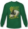 Shrek Shirt Looking Good Long Sleeve Kelly Green Tee T-Shirt