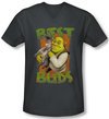 Shrek Shirt Slim Fit V Neck Best Buds Charcoal Tee T-Shirt