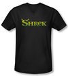 Shrek Shirt Slim Fit V Neck Logo Black Tee T-Shirt