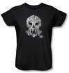 Slap Shot Ladies T-shirt Hockey Movie Goalie Mask Black Tee Shirt