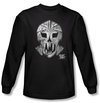 Slap Shot T-shirt Hockey Goalie Mask Adult Black Long Sleeve Tee Shirt