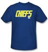 Slap Shot T-shirt Hockey Movie Chiefs Logo Adult Royal Blue Tee Shirt