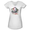 Taxi Shirt Juniors V Neck Smile White T-Shirt