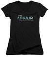 The Affair Juniors V Neck Shirt Logo Black T-Shirt