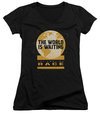 The Amazing Race Juniors V Neck Shirt Waiting World Black T-Shirt