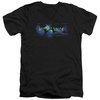 The Amazing Race Slim Fit V-Neck Shirt Faded Globe Black T-Shirt