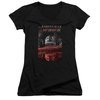 The Amityville Horror Juniors V Neck Shirt Cold Red Black T-Shirt