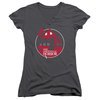 The Amityville Horror Juniors V Neck Shirt Red House Charcoal T-Shirt